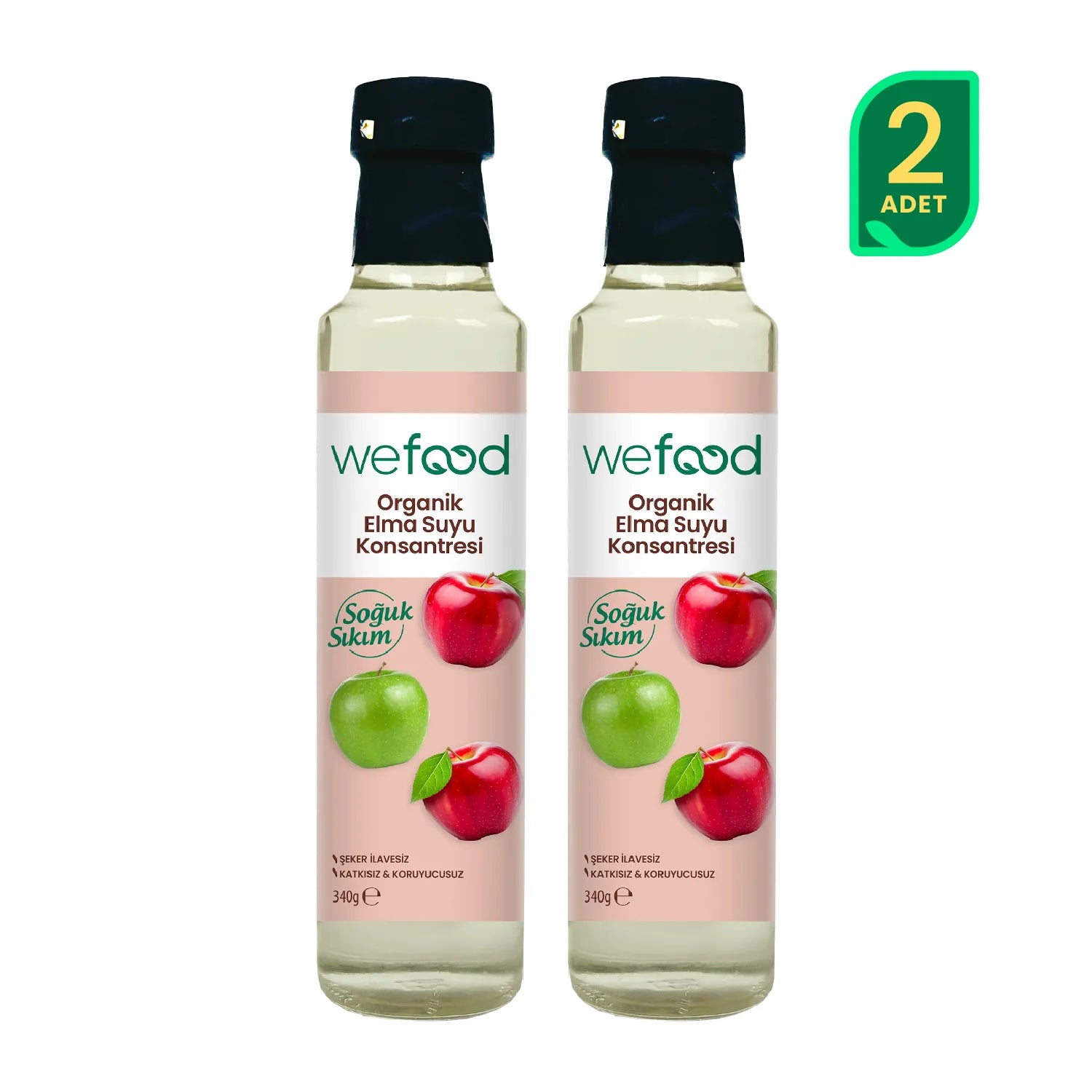 Wefood Organik Elma Suyu Konsantresi 340 gr 2'li